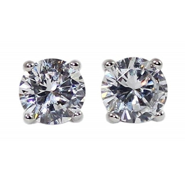 Silver Plated2CTW Round Cut Studs Image 1