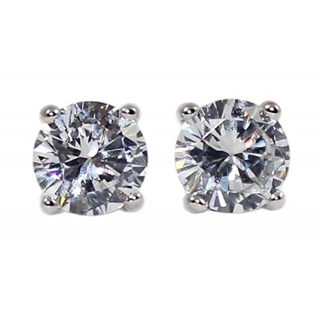 Silver Plated2CTW Round Cut Studs Image 2
