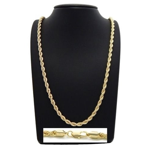 5mm Rope Chain Necklace 14k Yellow Gold Filled 24" inch Image 1