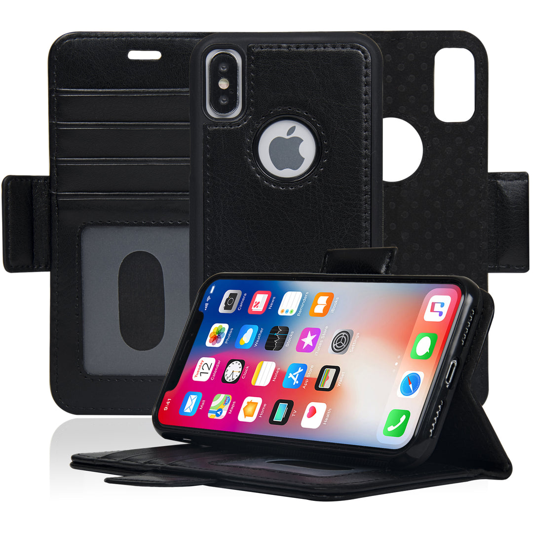 NAVOR iPhone Xs and X Detachable Magnetic Wallet Case with RFID Protection Vajio Series Image 2