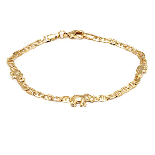 18K Gold filled Mariner link elephant Bracelet 8 Image 1