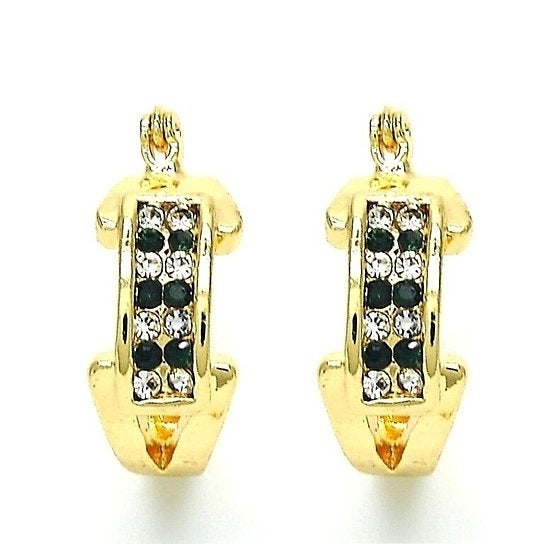 14k Gold Filled Green CRYSTAL EARRING Image 1