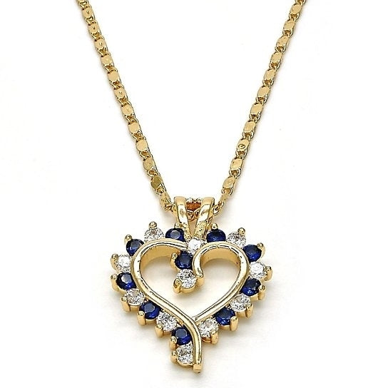 18K Gold Filled  Fancy NecklaceHeart Designwith Micro Pava Setting Image 1