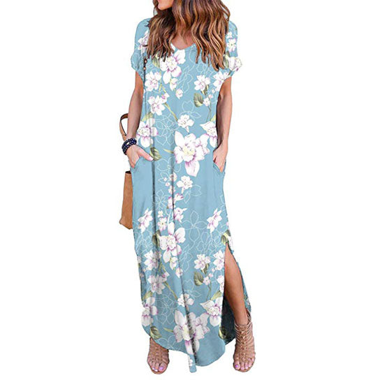 Side Split Loose Maxi Floral Dress Image 1