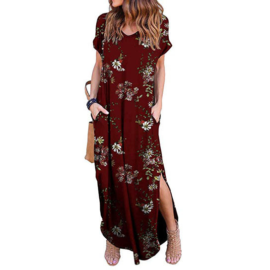 Side Split Loose Maxi Floral Dress Image 2