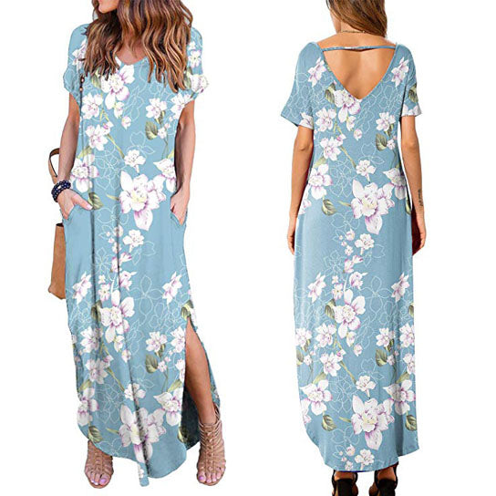 Side Split Loose Maxi Floral Dress Image 4