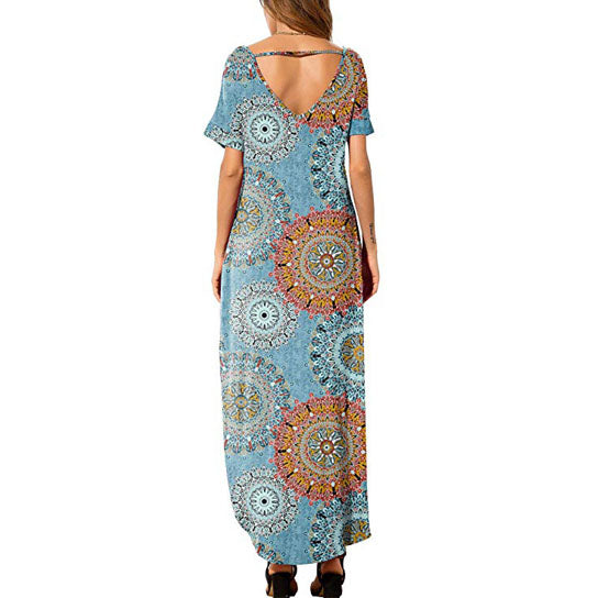 Boho Mandala Print Maxi Dress Image 4