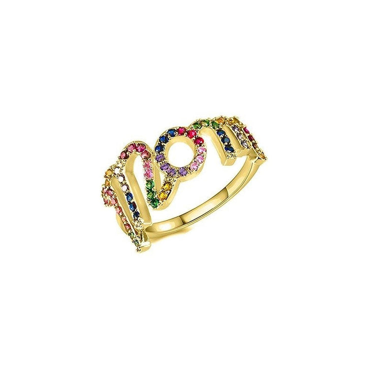 18k Gold Plated Swarovski Crystal Mom Ring Mult. Finishes Image 1