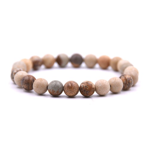 TAN YOGA BRACELET MENS BEADED BRACELET Image 1