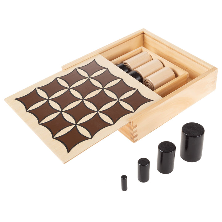 Wooden 3D Tic Tac Toe Game Board 2 Player Portable Family Fun Natural Finish Image 4