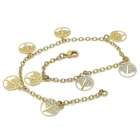 14K  Gold Fill Tree Of Life Anklet 10 Image 1
