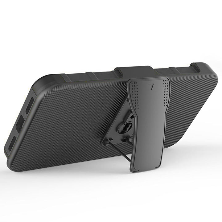 Alcatel 1X 2019 / ONYX Armor Belt Clip Holster Case -Black Image 2