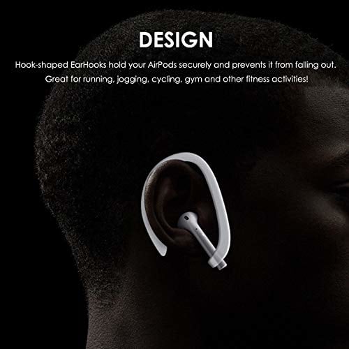 Universal Sports AirPod Ear Hooks White Comfortable Secure Fit for Running Gym Image 3