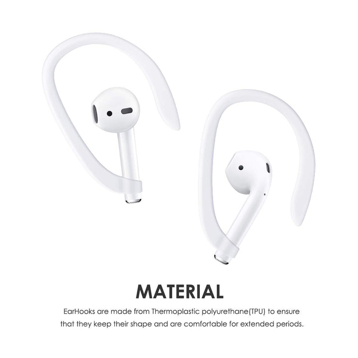 Universal Sports AirPod Ear Hooks White Comfortable Secure Fit for Running Gym Image 4