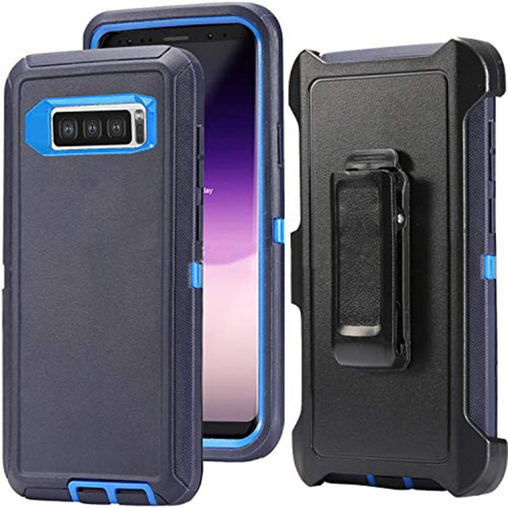 Samsung Galaxy S10E Heavy Duty Armor Case Cover Clip Black Shockproof TPU PC Image 1