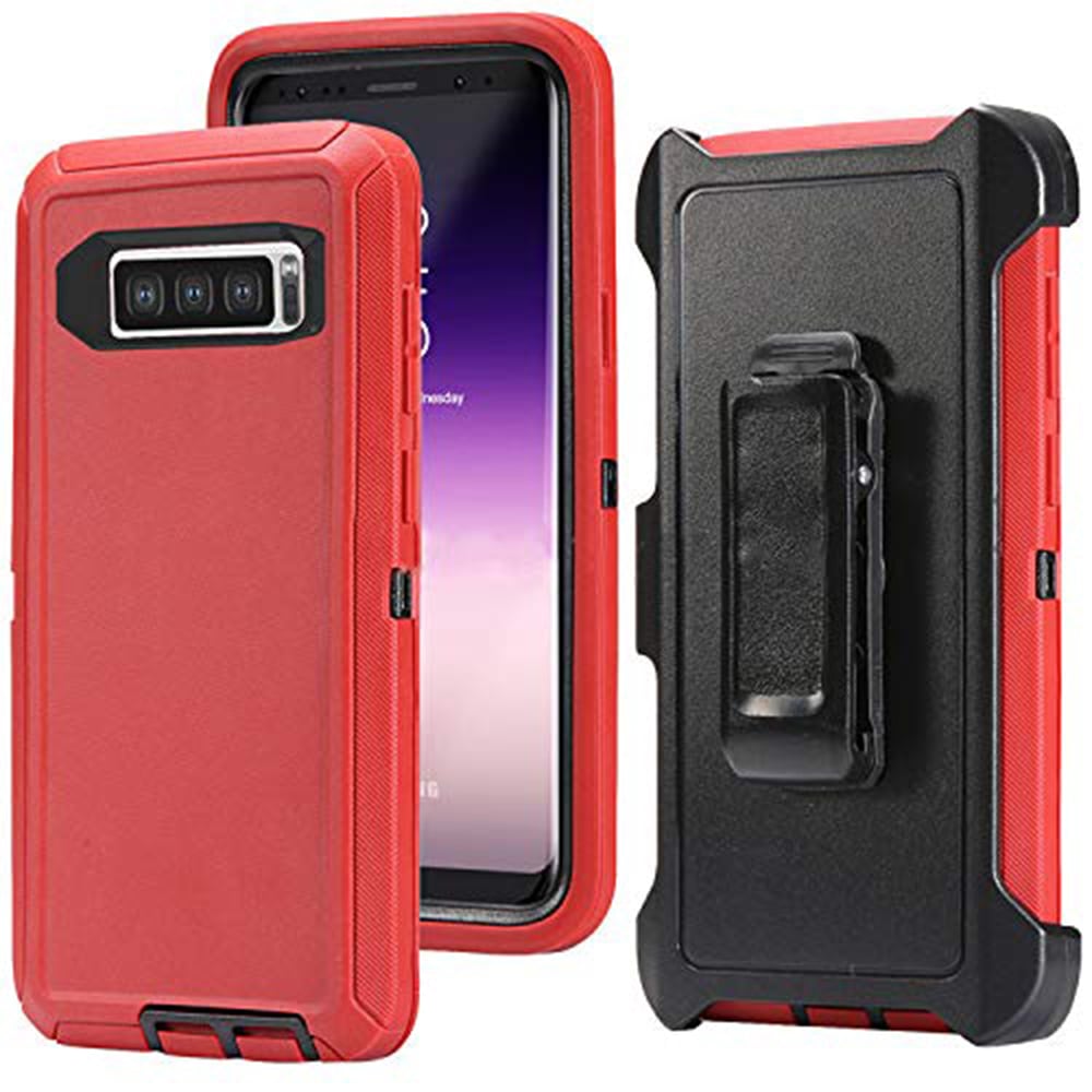 Samsung Galaxy S10E Heavy Duty Armor Case Cover Clip Black Shockproof TPU PC Image 1