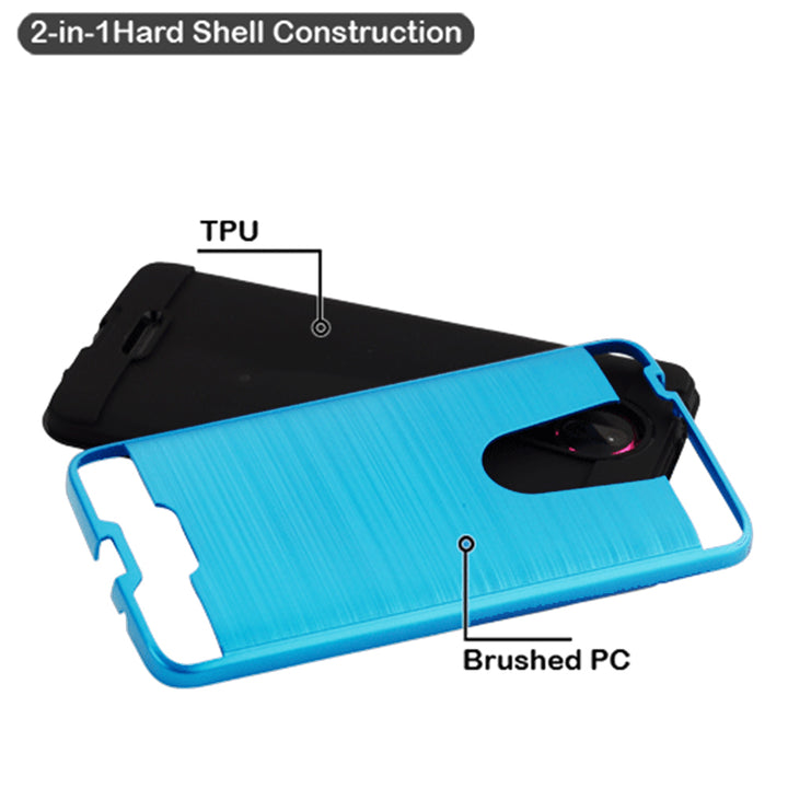 Coolpad RevvL Plus Tough Case Cover Blue Shockproof Hybrid Metal Brushed Image 4