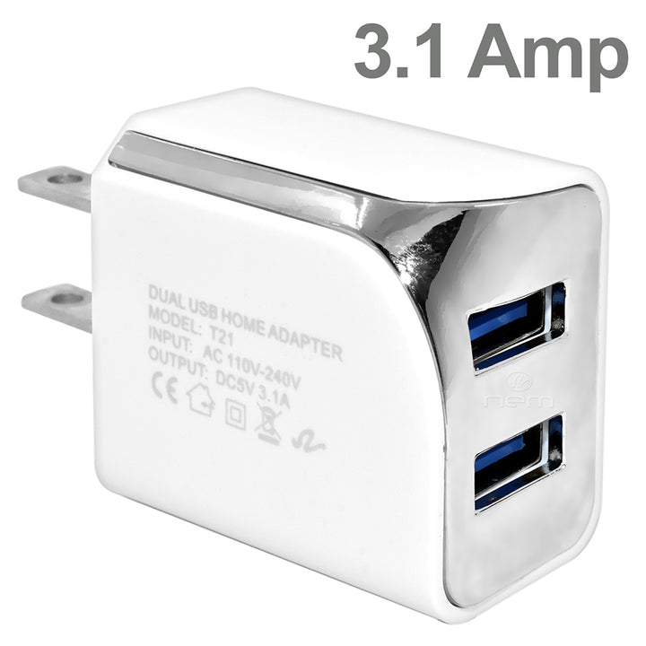 Universal Travel USB Wall Charger 2 Port 3.1A Black Compact Adapter Image 2