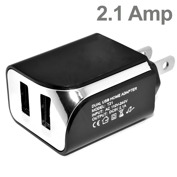 Universal 3 In 1 USB Car Charger 2 USB Ports Wall Charger Adapter With 5 Ft Lightning USB Cable Black Image 4