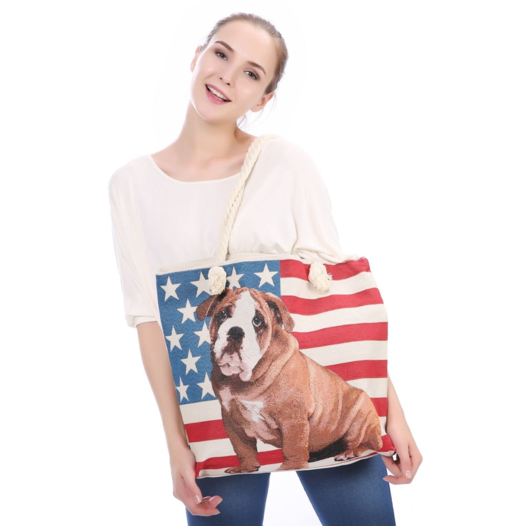 Beach Americana Flag Baseball Caps and Hats Tote Handbag Stars and Stripes Handbag by Mia K. Image 1