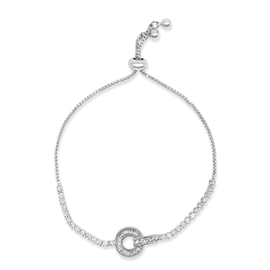 Silver Plated Amazing Luxurious Classic Micro Pava Charm Bracelet Great Gift Image 1