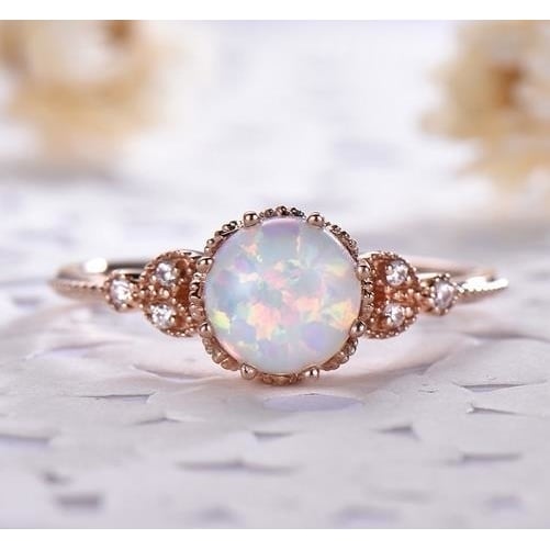 Moonstone Ring Popular style White Auberge Engagement Ring in Europe and America Image 1