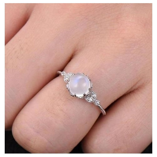 Moonstone Ring Popular style White Auberge Engagement Ring in Europe and America Image 4