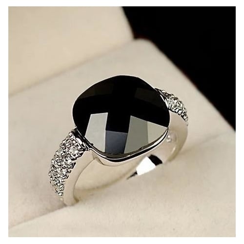 Black stone Wedding Rings for women fashion Jewelry Rose  Popular style color   engagement ring female Anel bijoux Toq Image 4