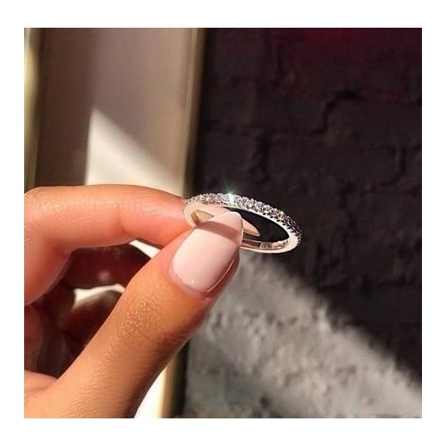 Hot couple ring women single row drill ring ring rose Popular style jewelry Image 1