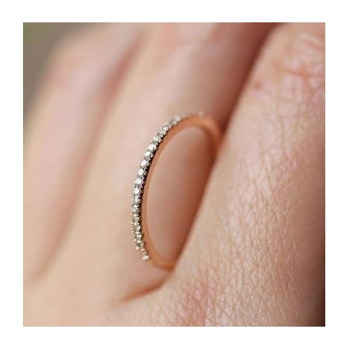 Hot couple ring women single row drill ring ring rose Popular style jewelry Image 4