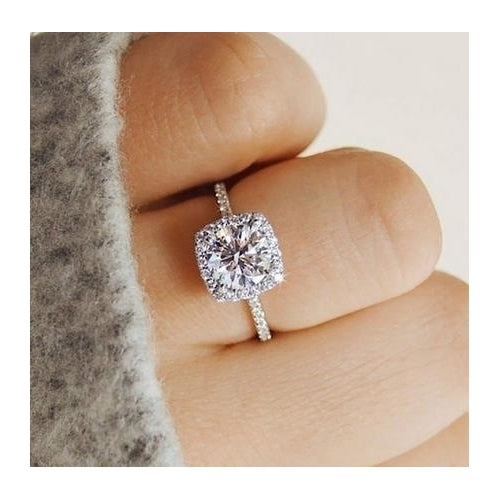 Big Cubic Artificial zircon ia Ring Fashion Wedding Jewelry Female Engagement Ring Female Fashion style Ring Party Gift Image 1