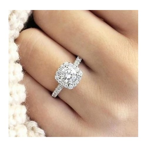 Big Cubic Artificial zircon ia Ring Fashion Wedding Jewelry Female Engagement Ring Female Fashion style Ring Party Gift Image 2