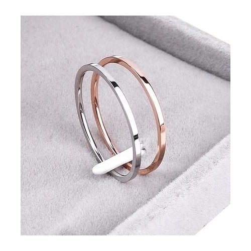 Promotion Titanium Steel Rose Popular style Color Anti-allergy Smooth Couple Wedding Ring Woman Man Fashion Jewelry Image 3