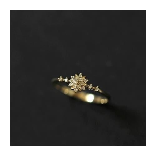 Cute Womens Snowflake Rings Female Chic Dainty Rings Party Delicate Rings Wedding Jewelry Image 1