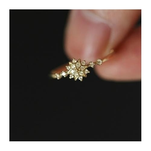 Cute Womens Snowflake Rings Female Chic Dainty Rings Party Delicate Rings Wedding Jewelry Image 2