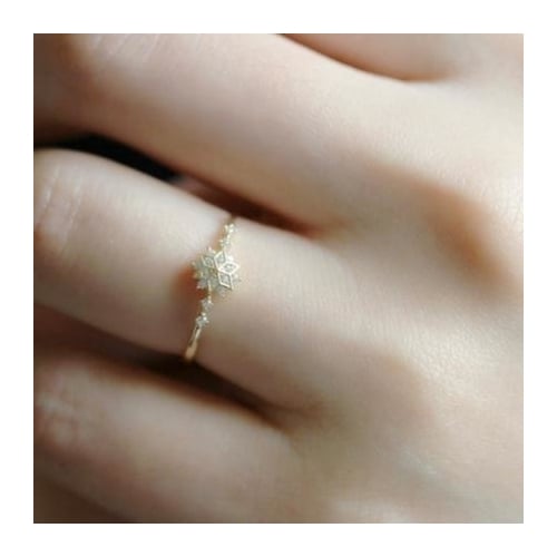 Cute Womens Snowflake Rings Female Chic Dainty Rings Party Delicate Rings Wedding Jewelry Image 3