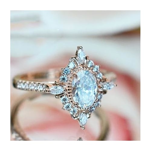 Vintage Rings for Women Magic Mirror Retro Rings with Gift Box Rose Popular style Finger Ring Female Wedding Jewelry Image 2