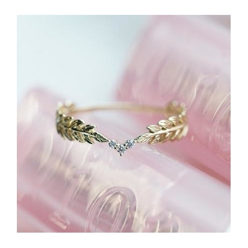 Wheat Rings  Popular styleen Finger Ring for Women Peace Symbol Party Rings Female Plant Jewelry bijoux femme Image 3