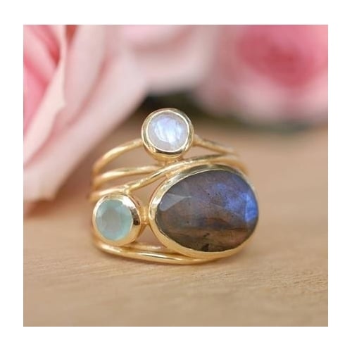 Geometric Vintage Colorful Oval Fire Opal Rings For Women Popular style Color Eternity Engagement Rings Jewelry For Image 2