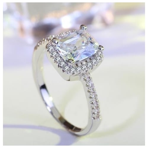 Fashion Rings Show Elegant Temperament Jewelry Womens Girls White Fashion style Filled Wedding Ring Image 2