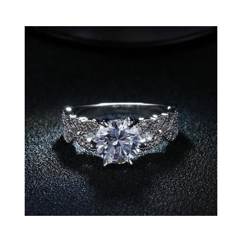 1.5 carat AAA Artificial zircon jewelry wedding engagement rings for women vintage   sterling Fashion style anel   bague Image 2