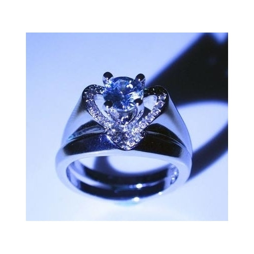 Brand Female   White Wedding Ring Set Luxury   Fashion style Heart Engagement Ring Vintage Bridal Wedding Rings For Image 2