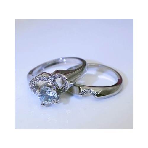 Brand Female   White Wedding Ring Set Luxury   Fashion style Heart Engagement Ring Vintage Bridal Wedding Rings For Image 3