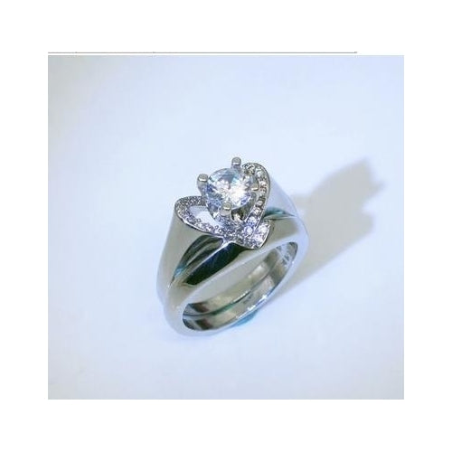Brand Female   White Wedding Ring Set Luxury   Fashion style Heart Engagement Ring Vintage Bridal Wedding Rings For Image 4