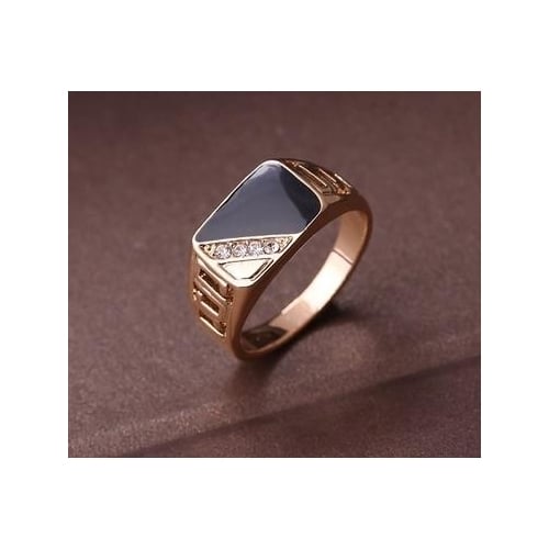 Fashion Male Jewelry Classic Popular style Color Rhinestone Wedding Ring Black Enamel Rings For Men Christmas Party Image 1