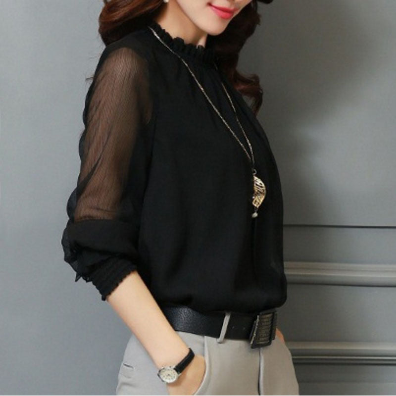 Long Sleeve Casual Frill Sleeve Blouse Image 2