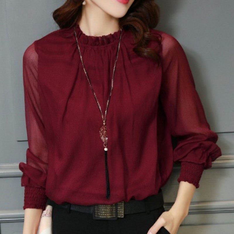 Long Sleeve Casual Frill Sleeve Blouse Image 1