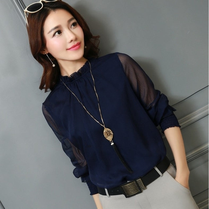 Long Sleeve Casual Frill Sleeve Blouse Image 4