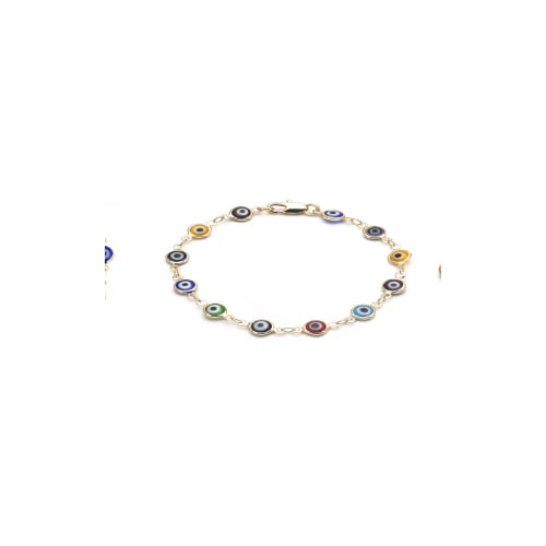 Gold Filled Evil Eye Multi Color Bracelet Image 1