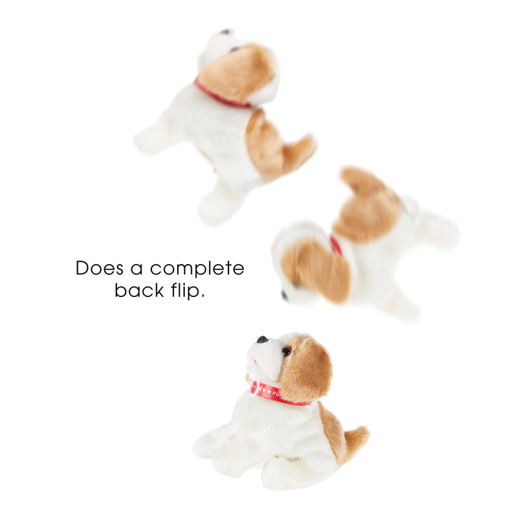 Animated Plush Dog Toy Battery Operated Interactive Walking Talking Flipping 4x6.5in Image 3